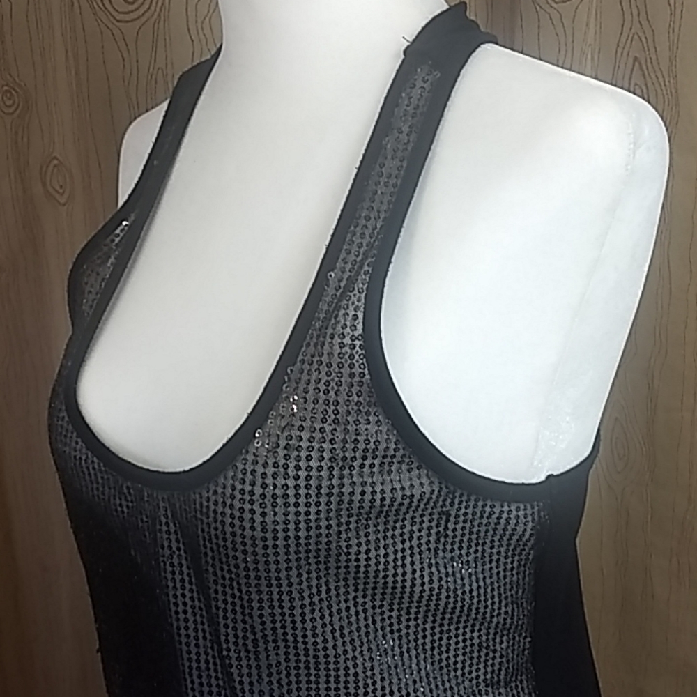 Daytrip Sequined Sheer Front Knotted RacerBack Top